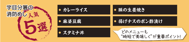 宇目分署の消防めし人気5選