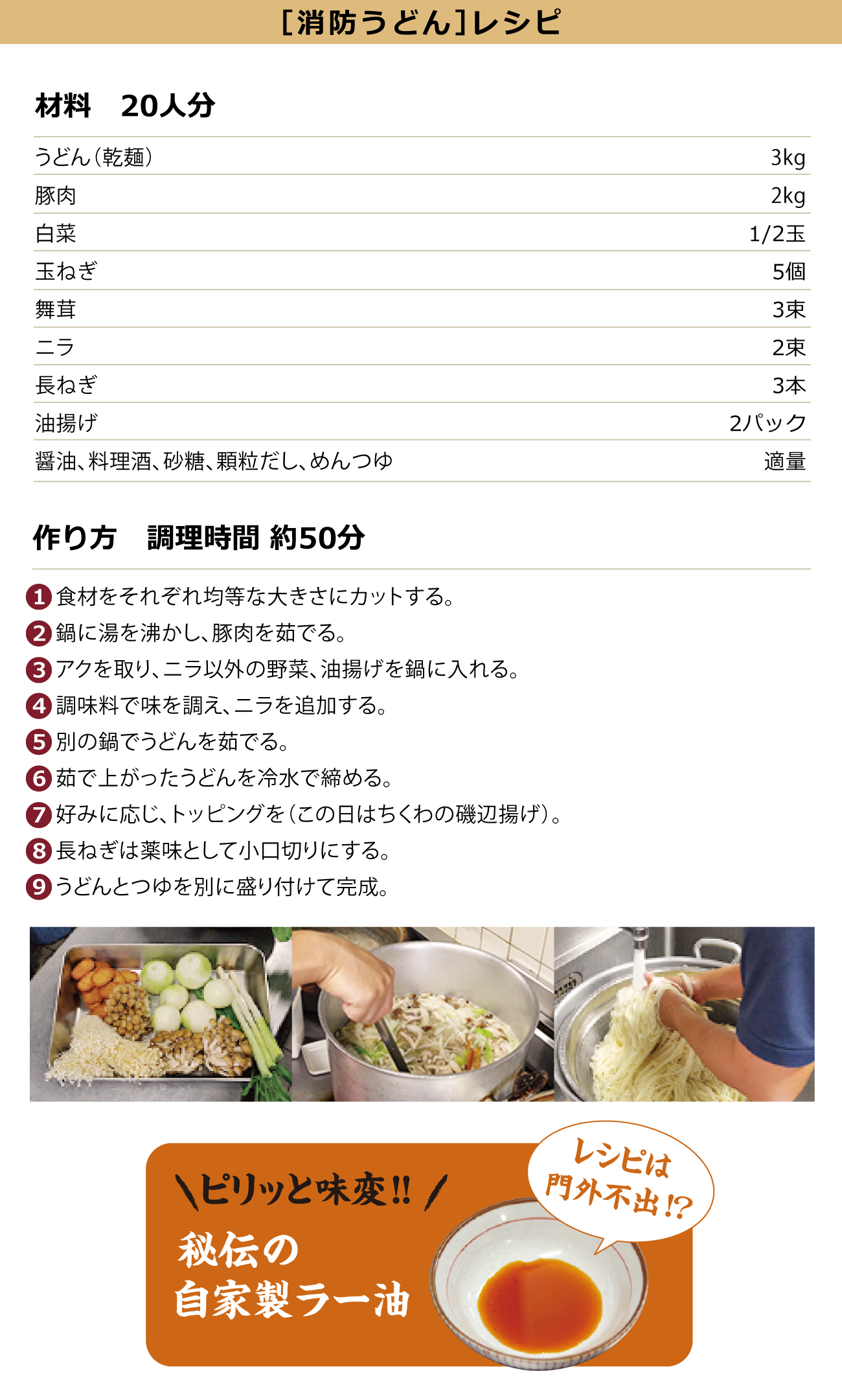 消防うどんレシピ